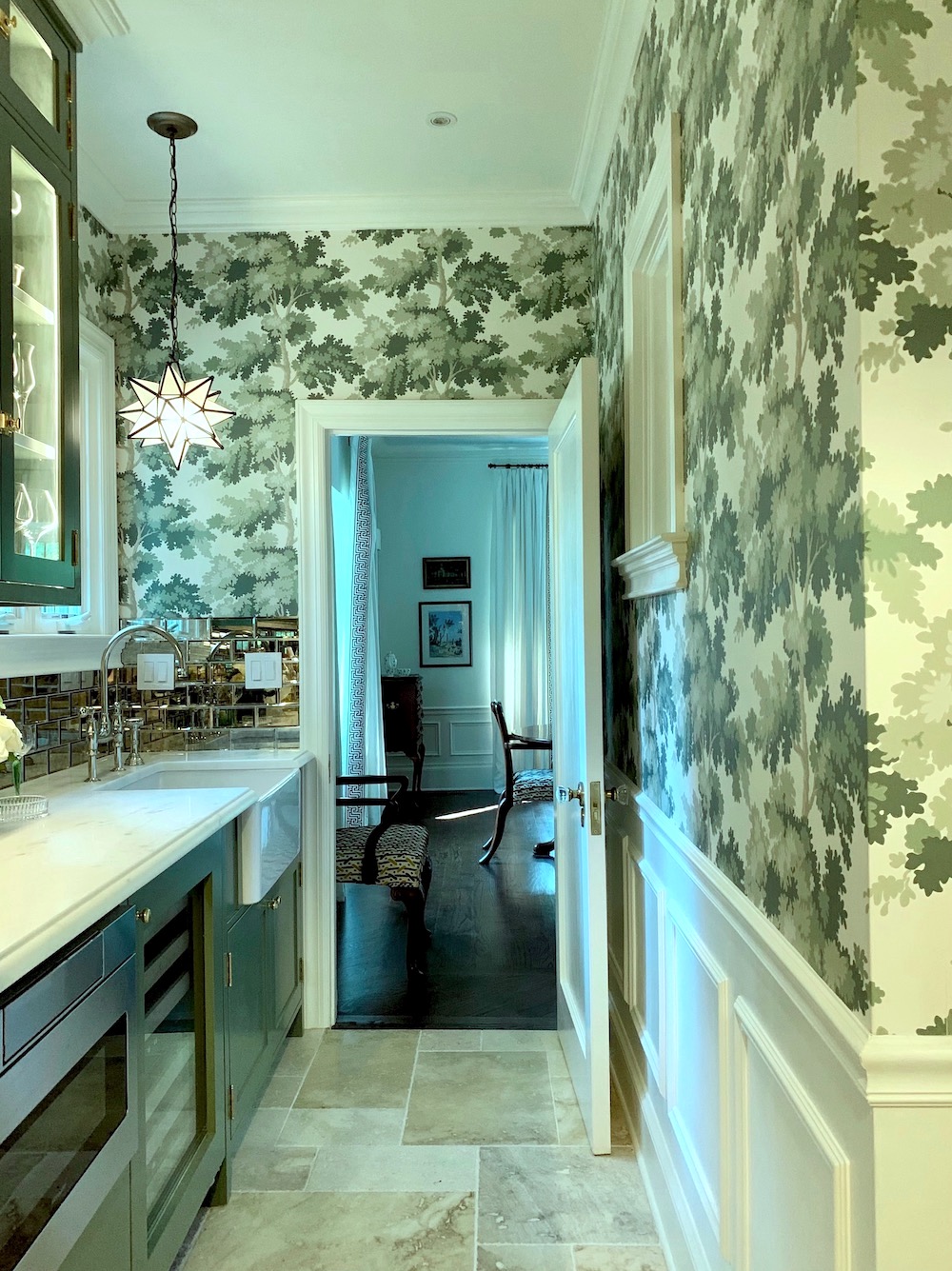 s pantry iconic wallpaper - Sandberg Raphael - green - dining room.