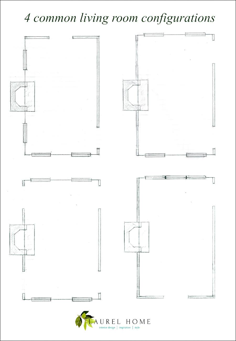 four common living room configurations - Laurel Bern Interiors - living room layout