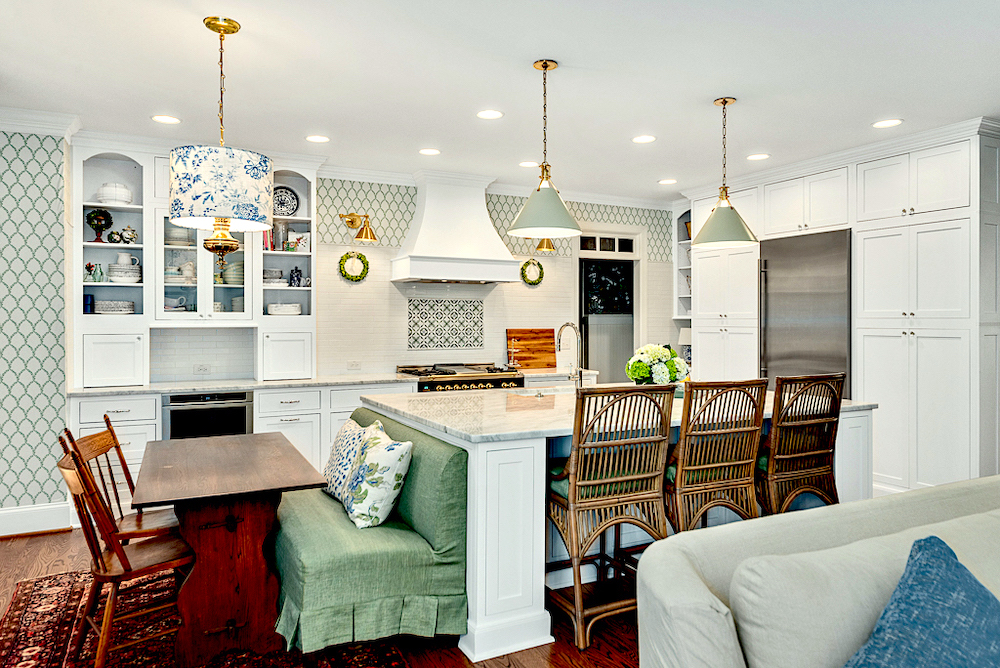 Kitchen remodel - eating area - custom slipcover
