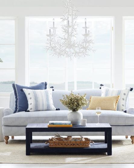 Serena & Lily Miramar Sofa in Perennials Stripe fabric