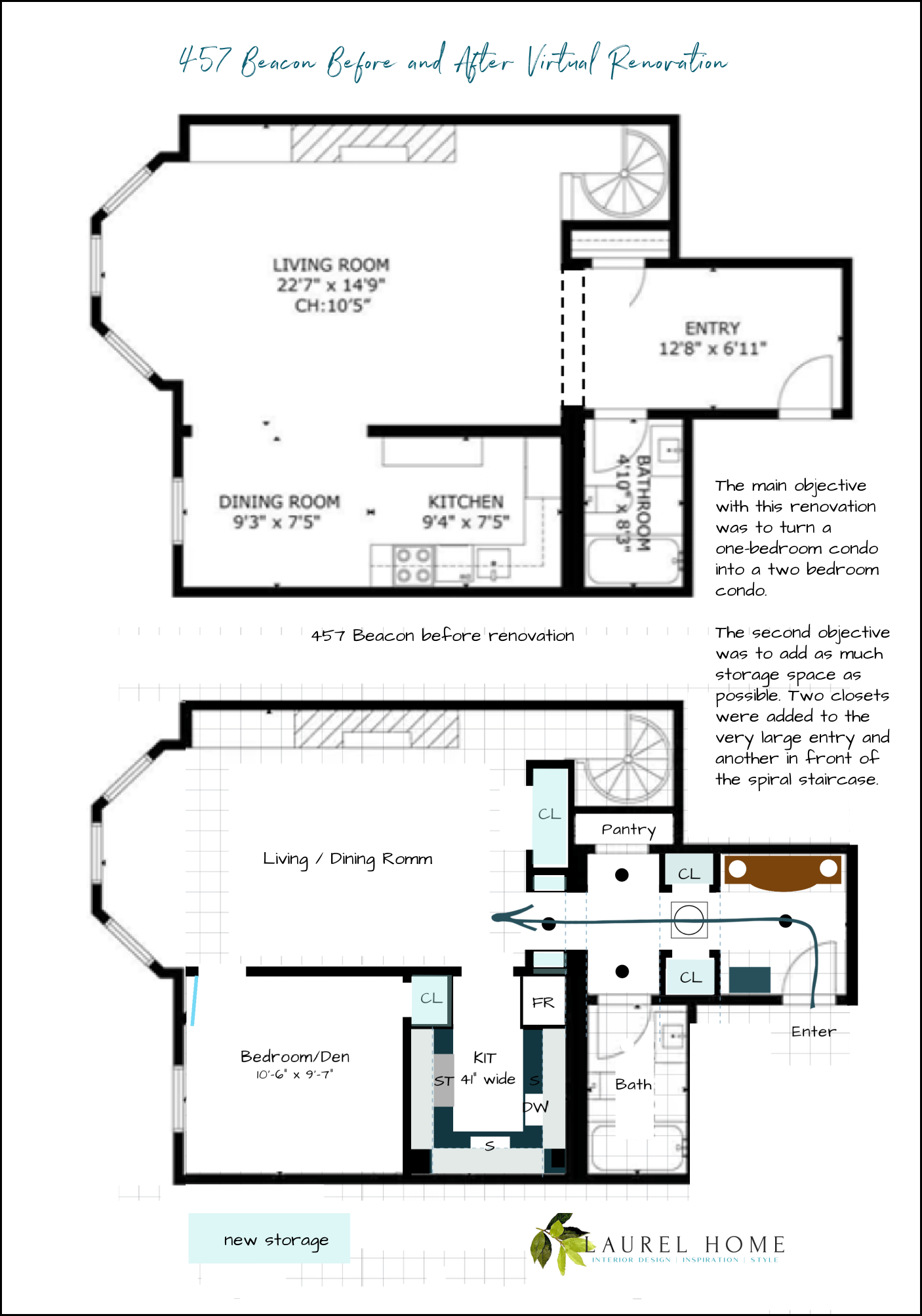 457 Beacon Before and After Virtual Renovation