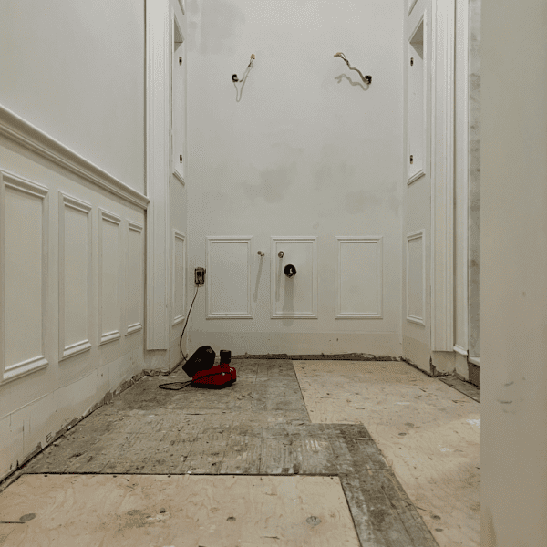 bathroom floor ripped out