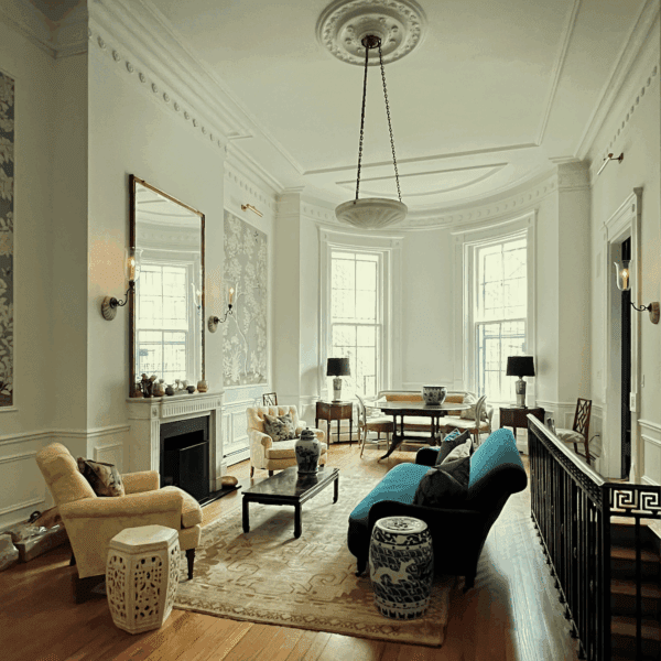 Boston brownstone residential lighting