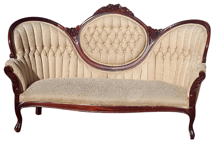 dated living room furniture - Victorian style