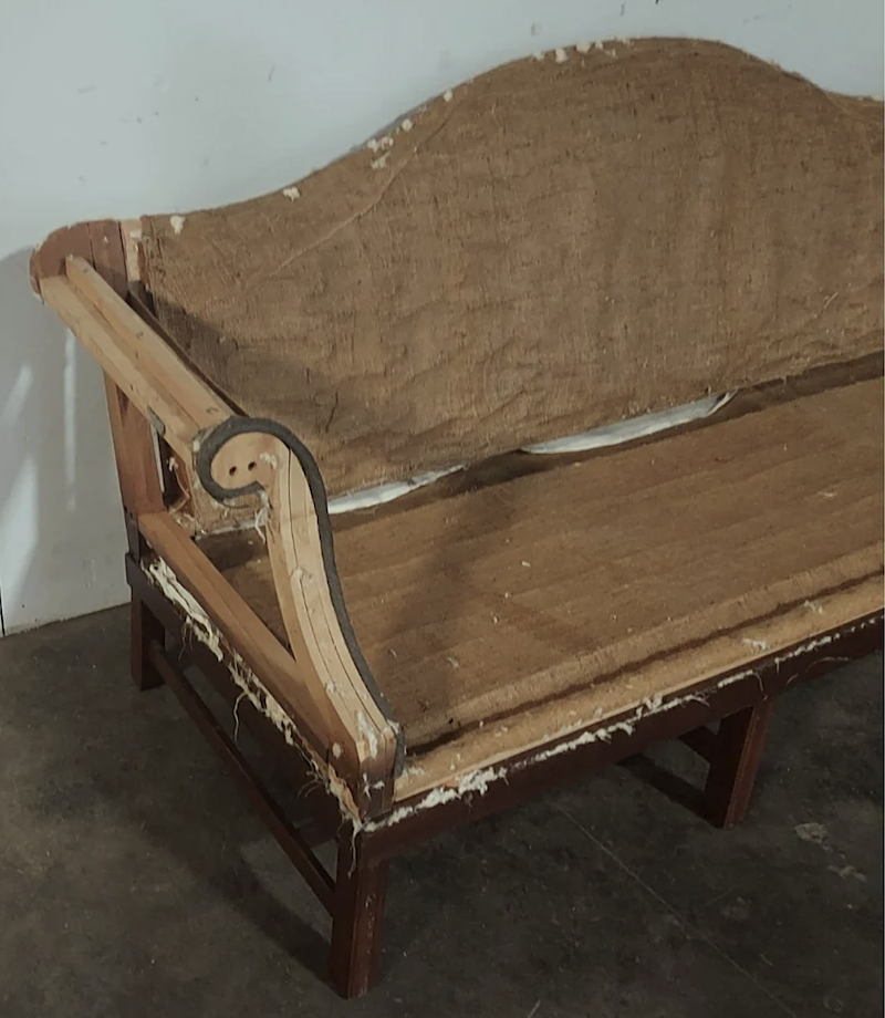 Chippendale camelback sofa frame