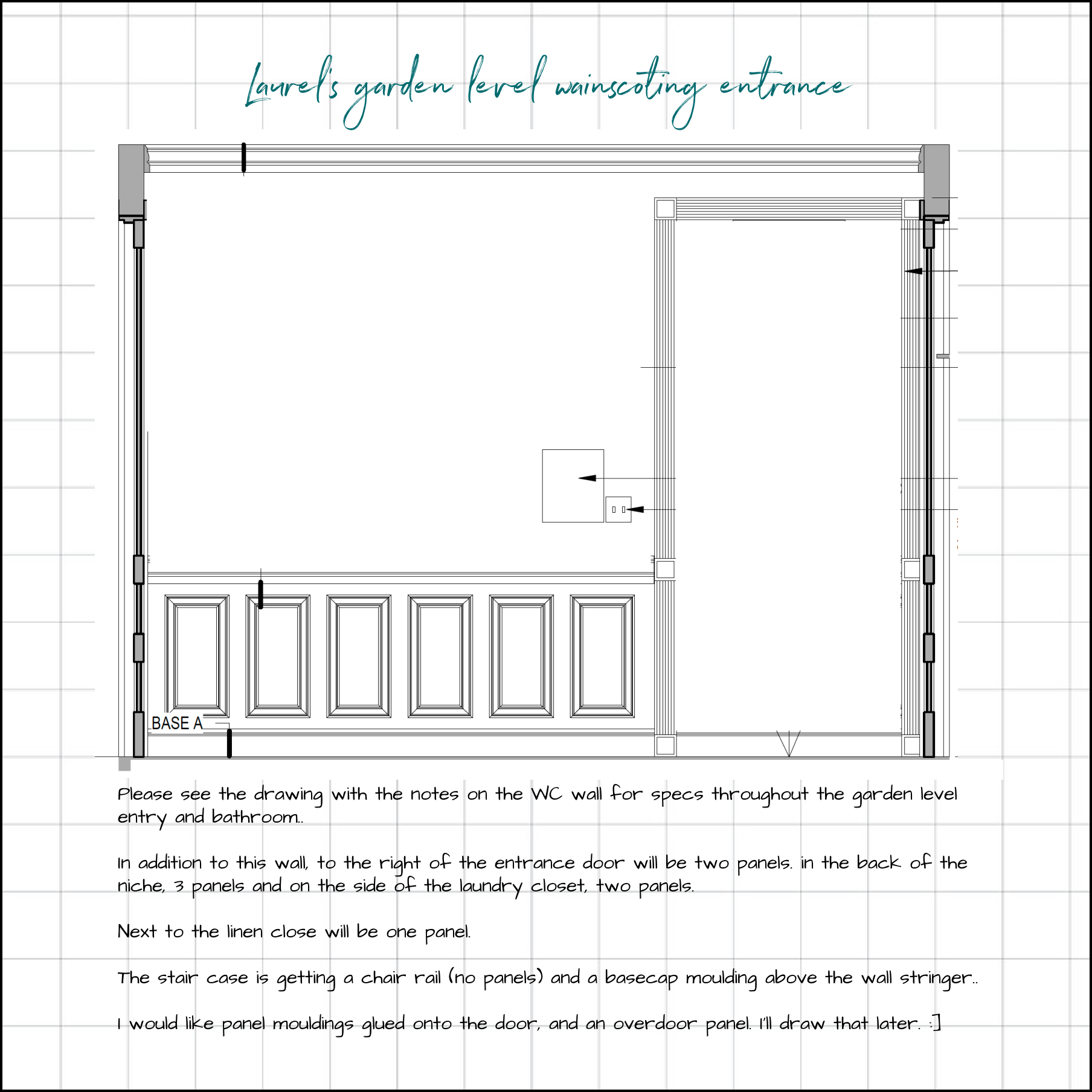 garden level entry wainscoting