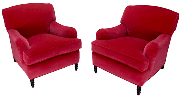 George Smith English rolled arm club chair 1st Dibs