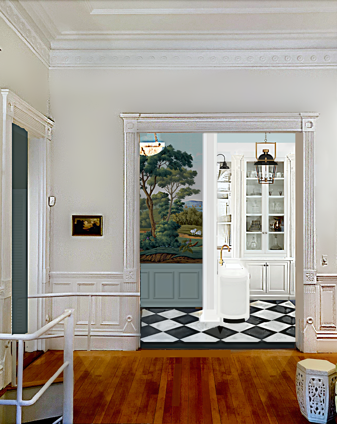 kitchen mock-up January 31, 2022 white marble counter