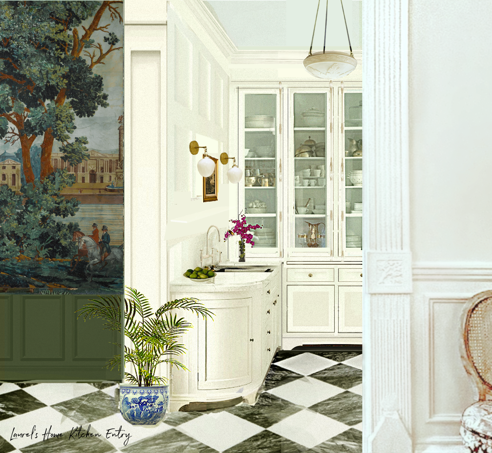 kitchen render my new kitchen perspective Monument de Paris - Dufour antique mural