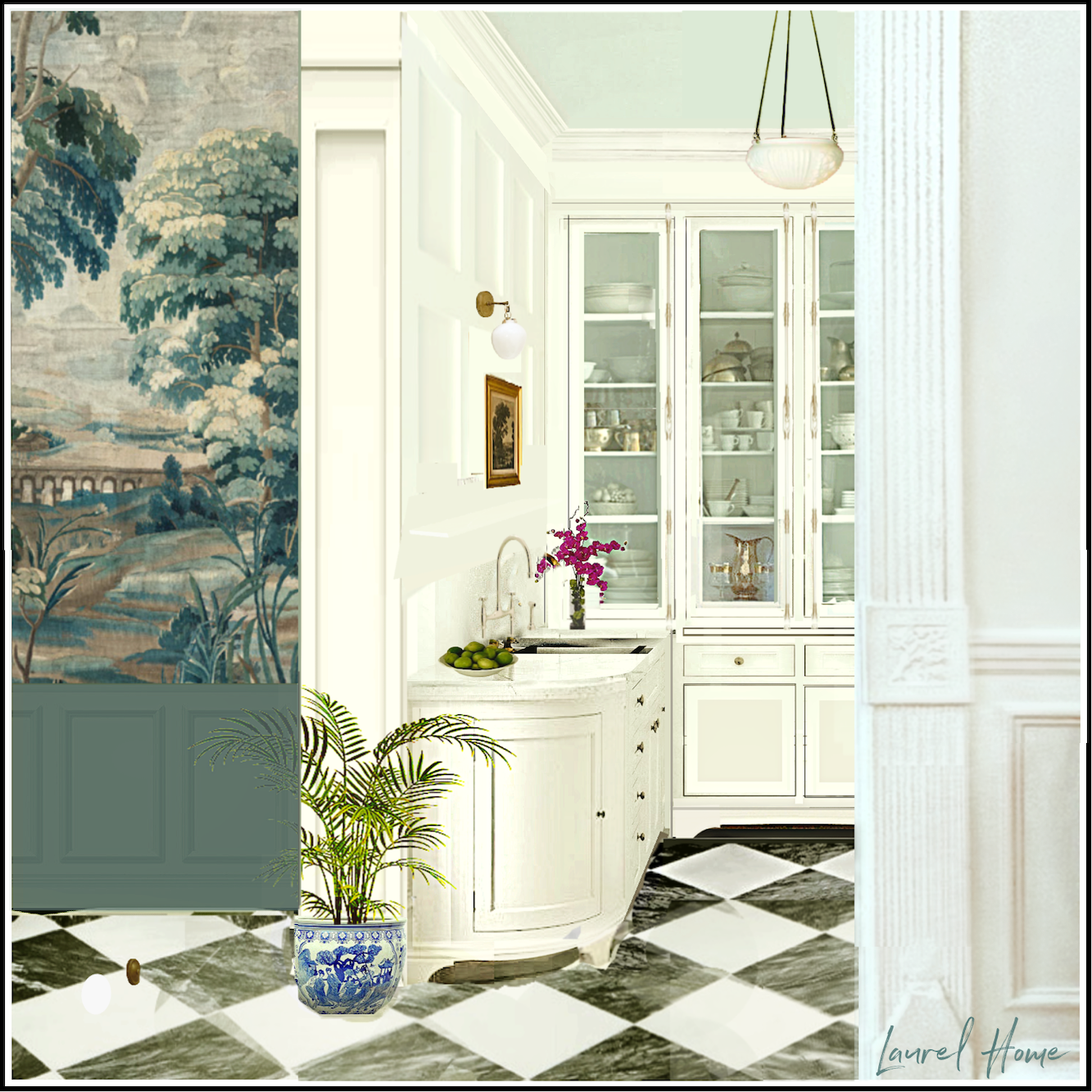 kitchen render my new kitchen perspective - Wollerton wall mural Watts