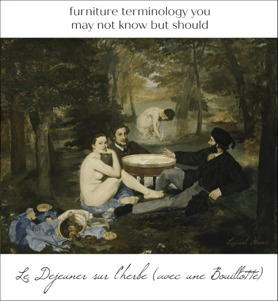 Le Déjeuner sur l'herbe avec une bouillotte - furniture terms