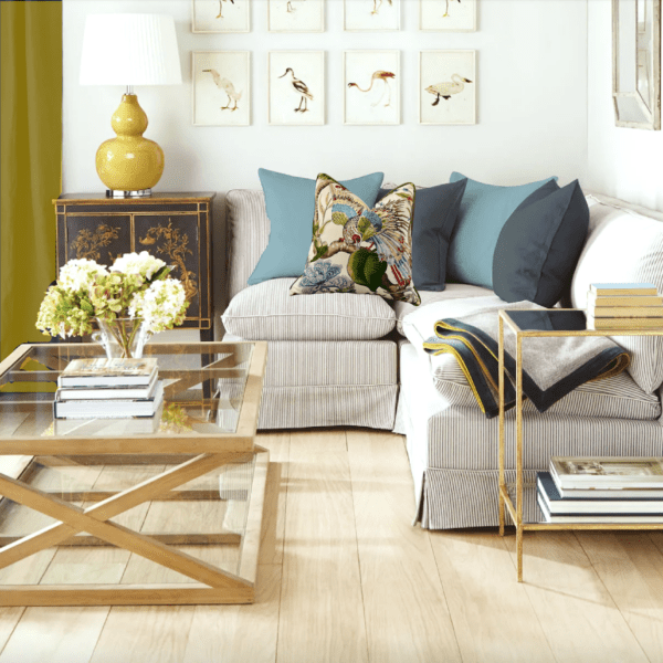 light olive/chartreuse drapes - visual tension in interiors