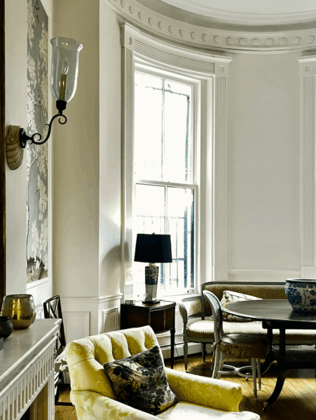 living room June 2025 Sparrow perched during the rain