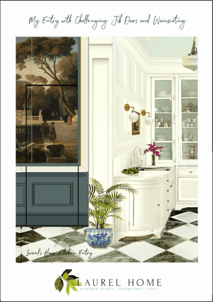 My Entry With Challenging Jib Doors and Wainscoting dark green panel frame