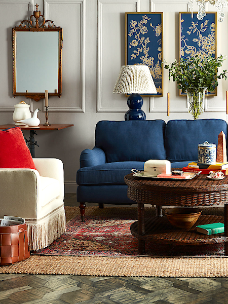 One Kings Lane new trad living room