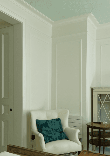 renovated bedroom - new radiator - Benjamin Moore Cotton Balls Walls