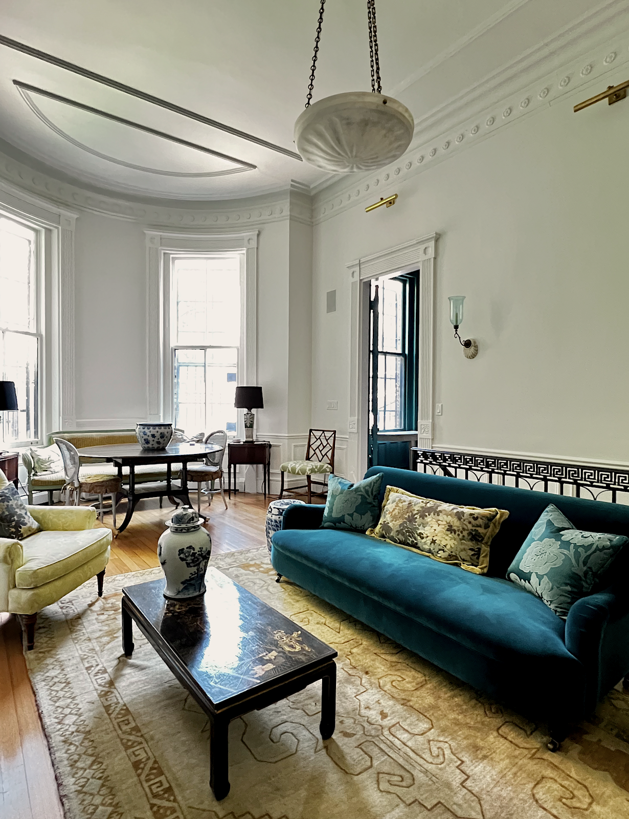 Residential lighting - living room Alabaster pendant