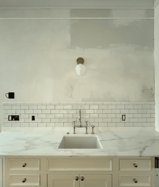 sink wall subway tile