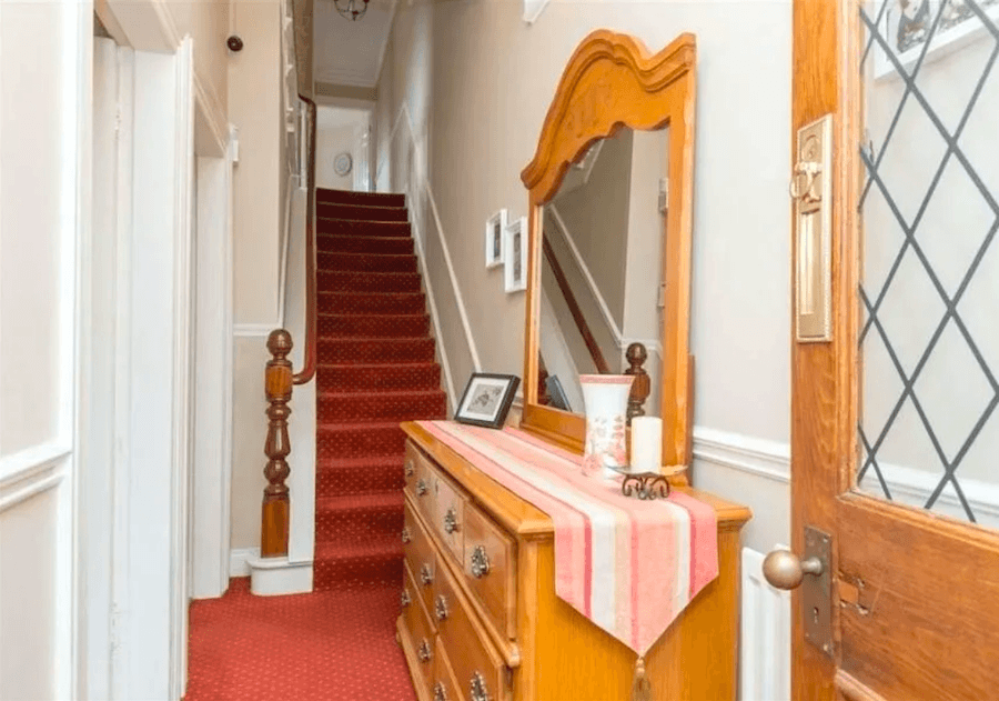 the-real-life - narrow hall entry before renovation