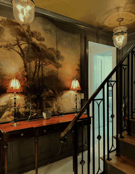 Zuber screen - Bejnjamin Moore Knoxville Gray + Newt Green